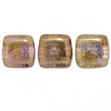 CzechMates Tiles 50 pack Lustred Trans Gold/Smoky Topaz 15695