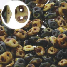 SuperDuo Duets 10 grams Black/White Dark Travertine 03849 86805