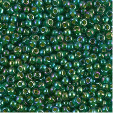 10 grams Size 8 Miyuki Seed Beads Chartreuse Lined Green AB 354