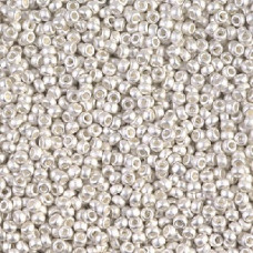 5 grams Size 11 Miyuki Seed Beads Frosted Silver Plated 9961F
