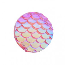 12mm Mermaid Scale Cabochon Pink/Yellow