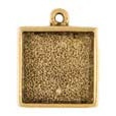 13mm 24K Gold Plated Patera Single Loop Square Bezel 2 pack