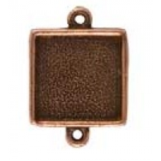 13mm Copper Plated Patera Double Loop Square Bezel 2 pack