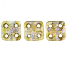 CzechMates QuadraTiles 10g Lustred Trans Gold/Smoky Topaz 15695