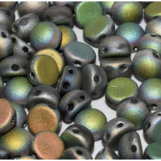 20 pack 2 hole 6mm glass Cabochons Full Vitrail Matte 00030 28170