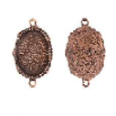 15x18mm Copper Plated Patera Ornate Double Oval Bezel 2 pack