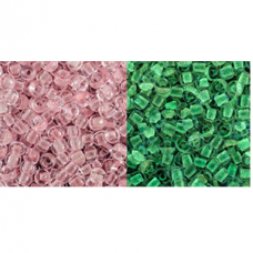 10g TOHO size 11 Pink/Yellow Green TR-11-2720