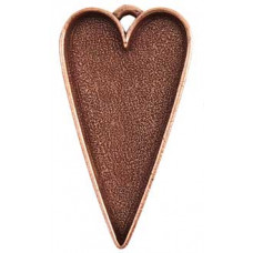 27x51mm Copper Plated Patera Heart Bezel