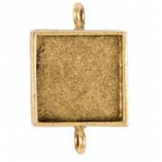 15mm 24K Gold Plated Nunn Design Double Loop Square Bezel