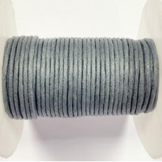 2mm waxed Cotton Cord in grey. Price per metre