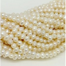 37cm strand 3-4mm White Potato Pearls