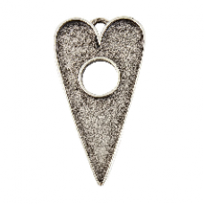 27x51mm .999 A Silver Plated Patera Toggle Heart Bezel