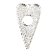 27x51mm .999 S Silver Plated Patera Toggle Heart Bezel