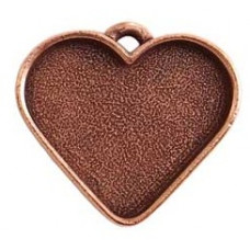 32x27mm Copper Plated Patera Heart Bezel