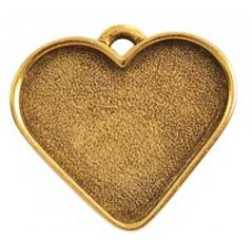 32x27mm .24K Gold Plated Patera Heart Bezel