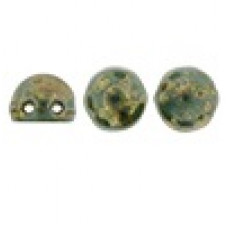 10g CzechMates 2 hole Cabochon P Turq Bronze Picasso BT6315