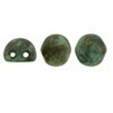 10g CzechMates 2 Hole Cabochon Turquoise Copper Picasso CT6313 10g CzechMates 2 Hole Cabochon Turquoise Copper Picasso CT6313