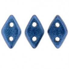 10g CzechMates 2 Hole Diamonds Metallic Suede - Blue 79031
