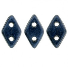 10g CzechMates 2 Hole Diamonds Metallic Suede - Dark Blue 79032