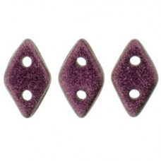 10g CzechMates 2 Hole Diamonds Metallic Suede - Pink 79086