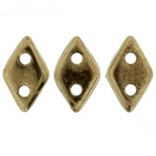10g CzechMates 2 Hole Diamonds Bronze 90215