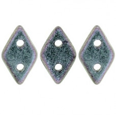 10g CzechMates 2 Hole Diamonds Polychrome - Orchid Aqua 94102