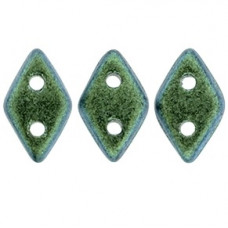 10g CzechMates 2 Hole Diamonds Polychrome - Aqua Teal 94104