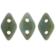 10g CzechMates 2 Hole Diamonds Turquoise Copper Picasso CT6313