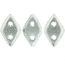 10g CzechMates 2 Hole Diamonds Matte Metallic Silver K0170