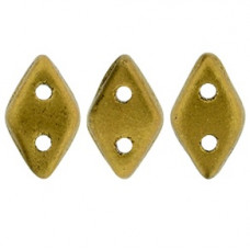10g CzechMates 2 Hole Diamonds Matte Metallic Goldenrod K0173