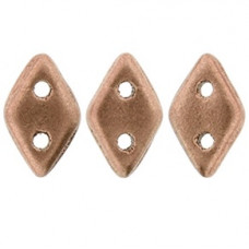 10g CzechMates 2 Hole Diamonds Matte Metallic Copper K0177