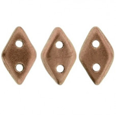 10g CzechMate 2 Hole Diamonds Matte Metallic Bronze Copper K0178