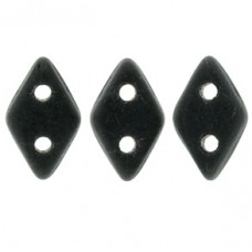 10g CzechMates 2 Hole Diamonds Matte Jet M2398