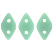 10g CzechMates 2 Hole Diamonds Matte Turquoise M6313