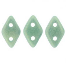 10g CzechMates 2 Hole Diamonds Sueded Gold Turquoise MSG6313