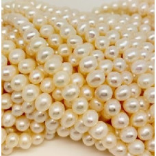 37cm strand 5-6mm White Potato Pearls