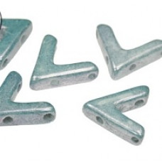 10 Pack Czech AVA Beads White Blue Lustre 03000 14464