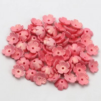 10 pack 10mm Dark Pink Acrylic Flowers