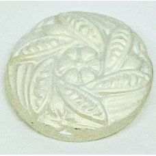 18mm Czech Flower Leaves Cabochon White with Matte and AB C105