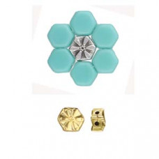 Cymbal Elements Stelida Honeycomb Bead Sub 24K Gold Plate 2 pk