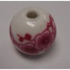 Handmade Porcelain Beads - 14mm Pink Large Flower Bead
