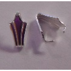 10mm Sterling Silver Fluted Pinch Bail 5 pack