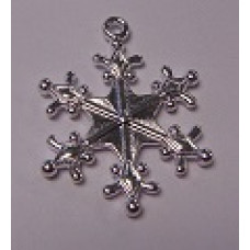 22mm Silver Snowflake Number 4 Lead and Nickel Free