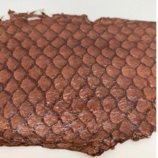 Eco friendly handmade soft gloss Dk Brown Tilapia Fish Skin Leat