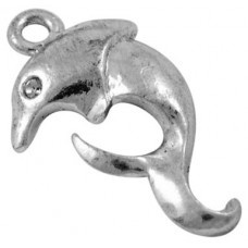 26mm Antique Silver Dolphin Lead and Nickel Free