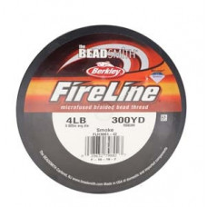 4lb strength, size B or 0.005 inch dia Fireline 300 yds Smoke