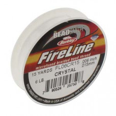 6lb strength, size D or 0.006 inch dia Fireline 15 yds Crystal