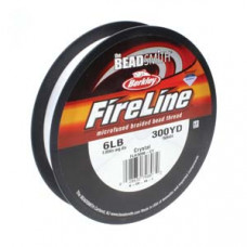 6lb strength, size D or 0.006 inch dia Fireline 300 yds Crystal