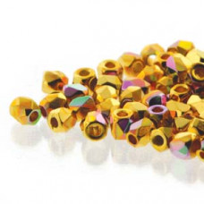 100 pack True2 Firepolish Crystal 24k Gold Plated AB 00030 GPAB