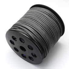 3 mm diameter Faux Suede Cord dark grey. Price per metre
